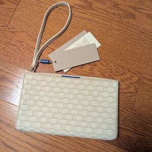 Rothy's Beige Checkered Wristlet